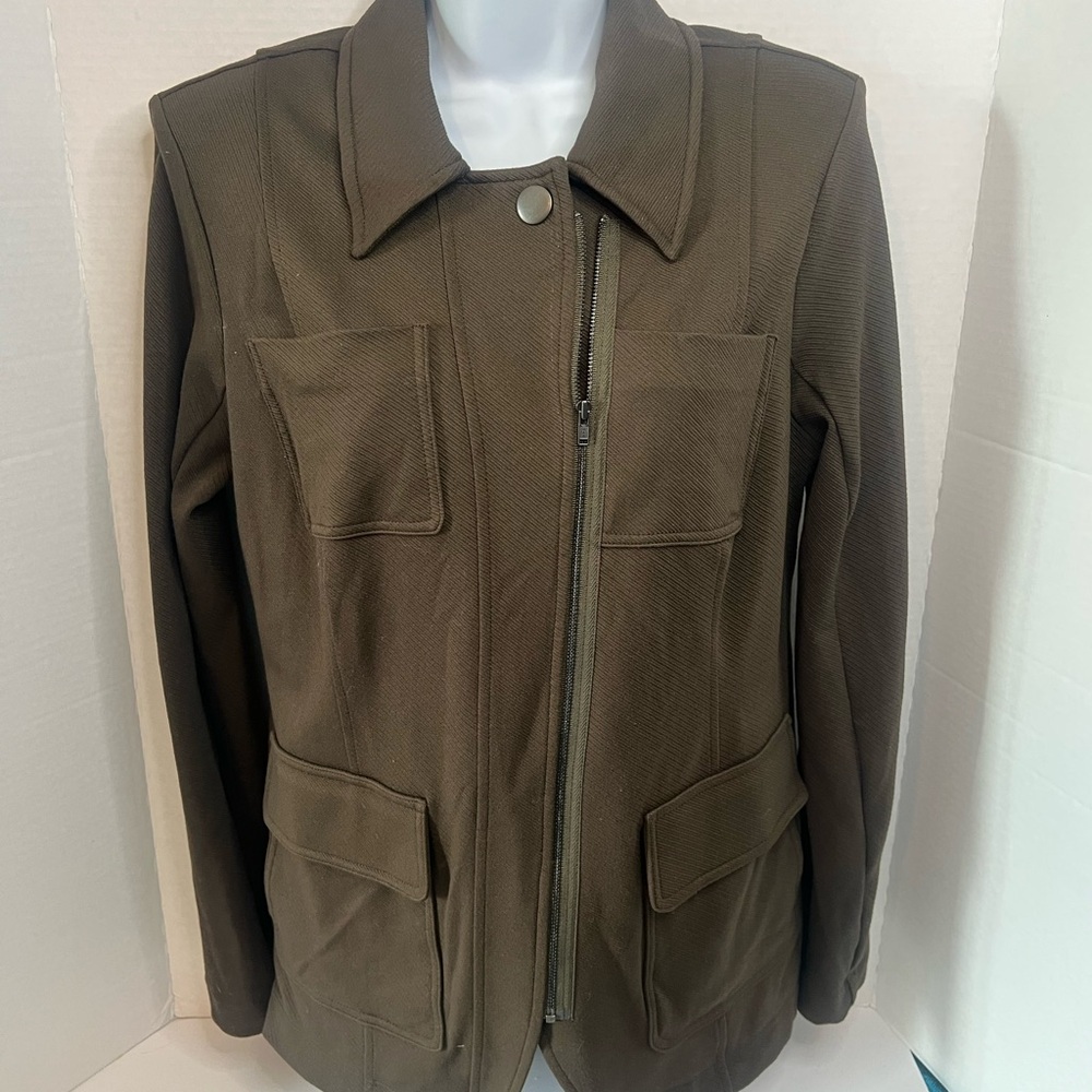 Cabi Women’s Military Jacket Size Small Olive Green Utility Style